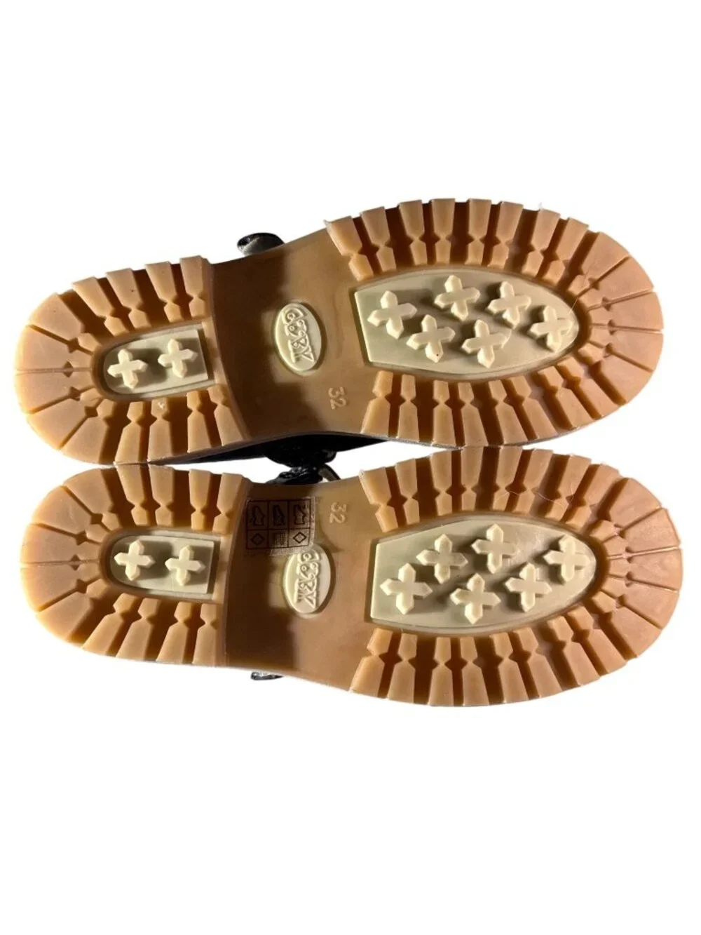 GOBY Girl's Navy Blue Star Design Mary Jane Shoes Adjustable Strap Rubber Soles